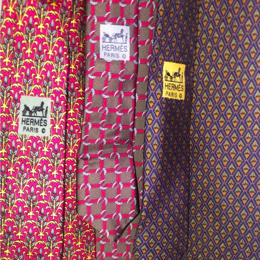 Hermes Tie bundle 100% SILK